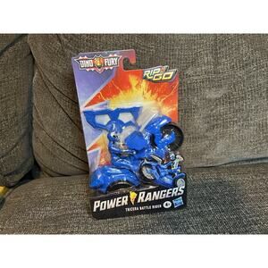 Power Rangers Dino Fury Blue Ranger Rip N Go 6" Figure & TRICERA Battle Rider